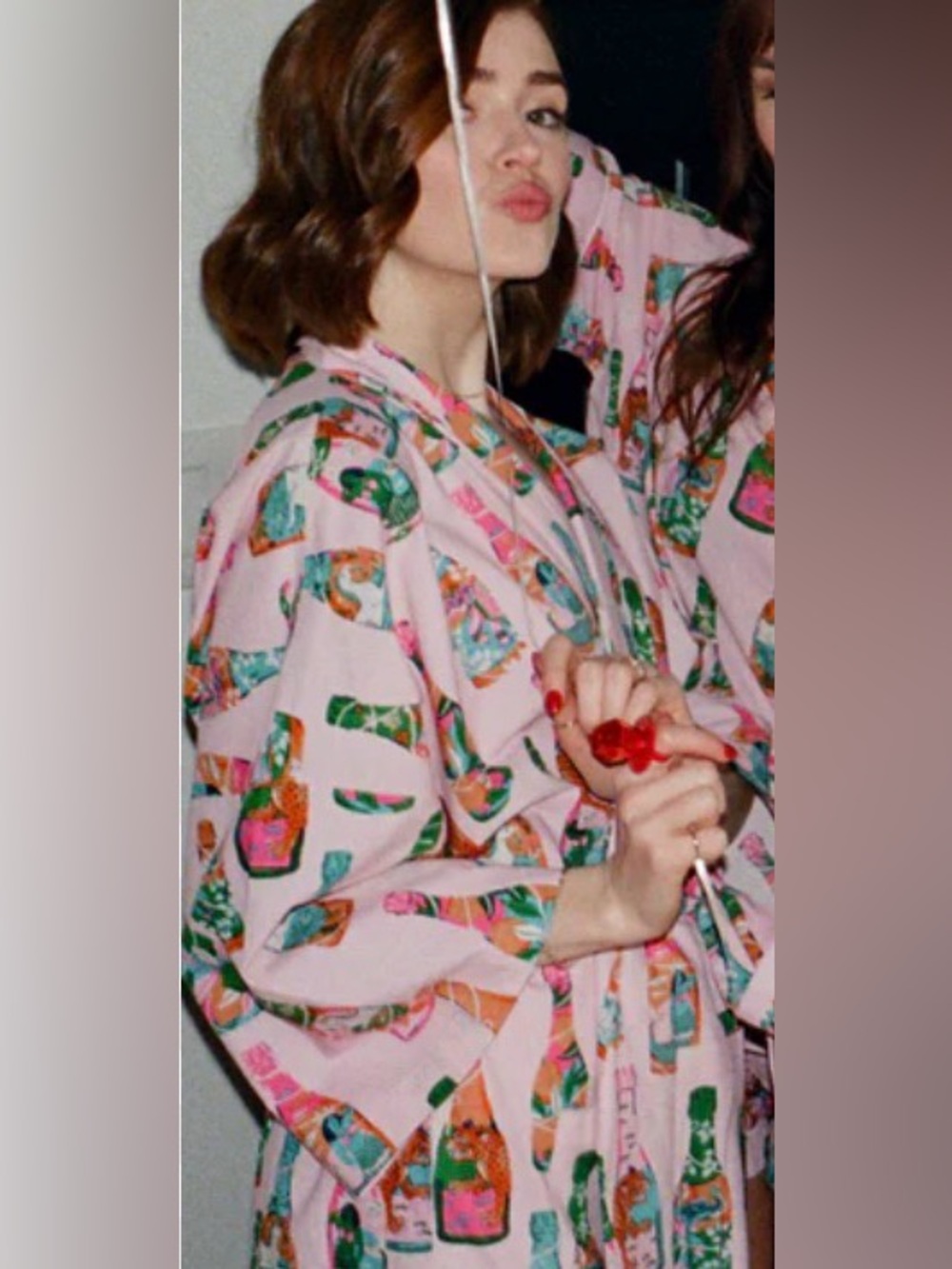 Printfresh Robe Pop the Bubbly Blush Size S/M